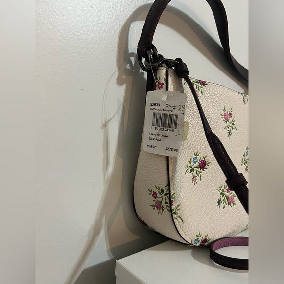 NWT Coach Chelsea Crossbody Bag - Chalk White with Floral Print - Picture 6 of 12